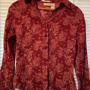 Stretchy Button Down Shirt Sz S